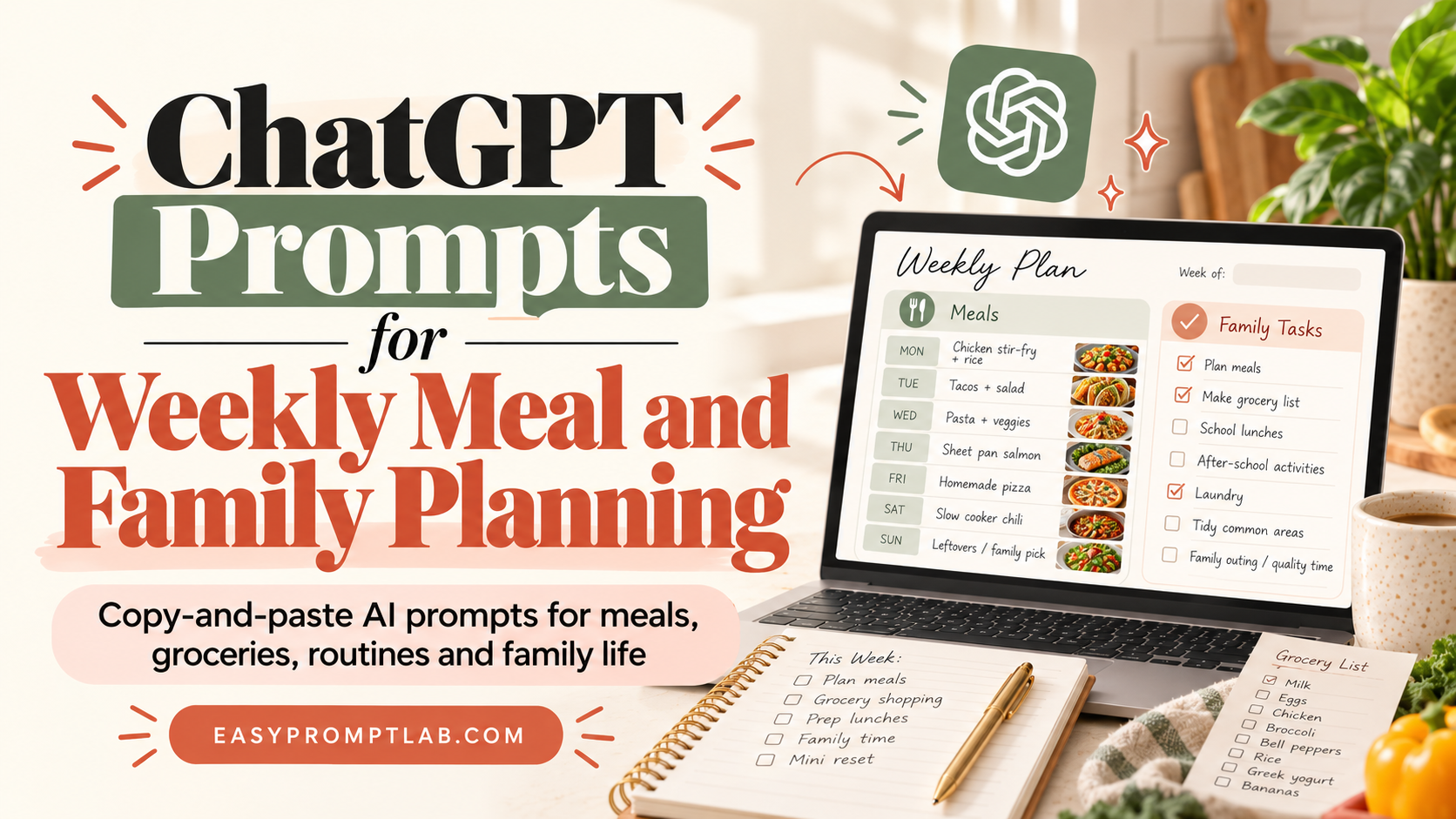 ChatGPT prompts for weekly meal planning